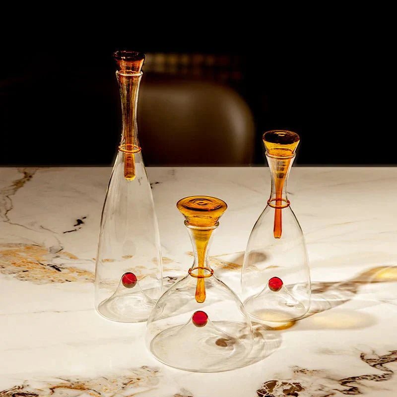 Hom & Ember – Elegant Hand - Blown Glass Carafe with Decorative Stopper for a Refined Dining Experience - Hom & Ember