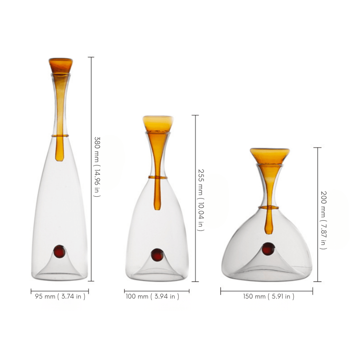 Hom & Ember – Elegant Hand - Blown Glass Carafe with Decorative Stopper for a Refined Dining Experience - Hom & Ember