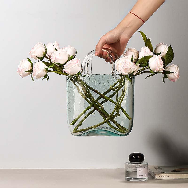 Hom & Ember – Elegant Handbag - Shaped Glass Vase for a Chic Statement Piece in your Interiors - Hom & Ember