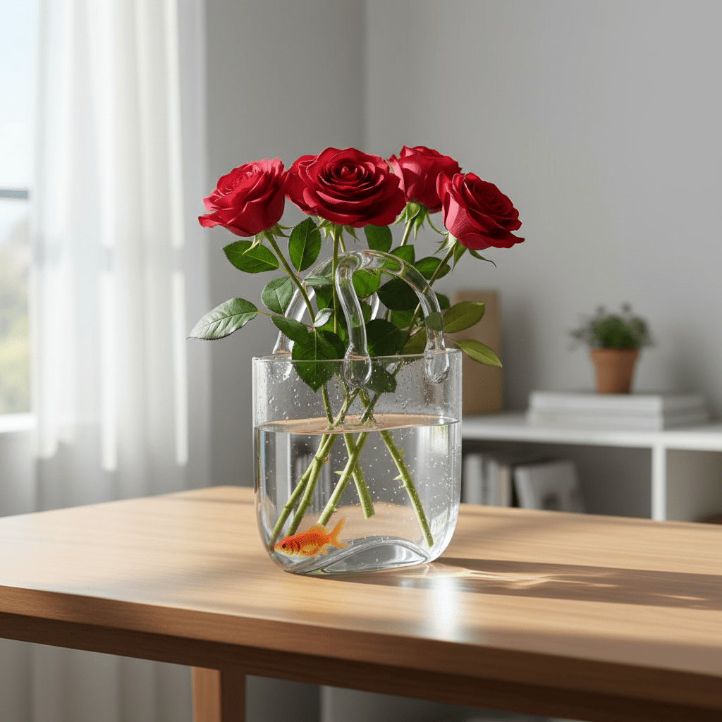 Hom & Ember – Elegant Handbag - Shaped Glass Vase for a Chic Statement Piece in your Interiors - Hom & Ember