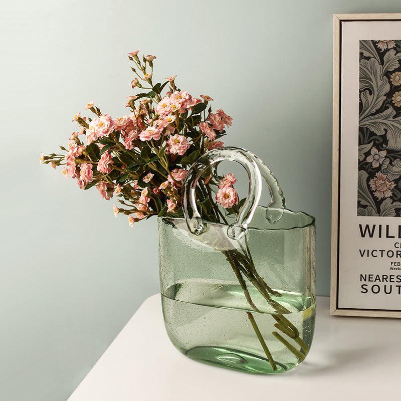 Hom & Ember – Elegant Handbag - Shaped Glass Vase for a Chic Statement Piece in your Interiors - Hom & Ember