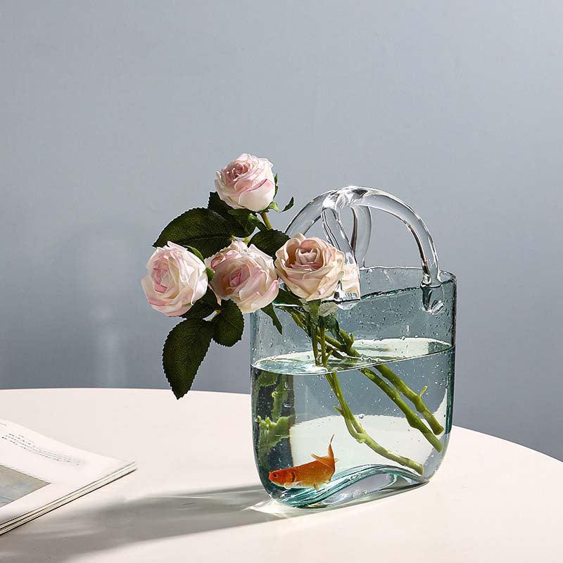 Hom & Ember – Elegant Handbag - Shaped Glass Vase for a Chic Statement Piece in your Interiors - Hom & Ember