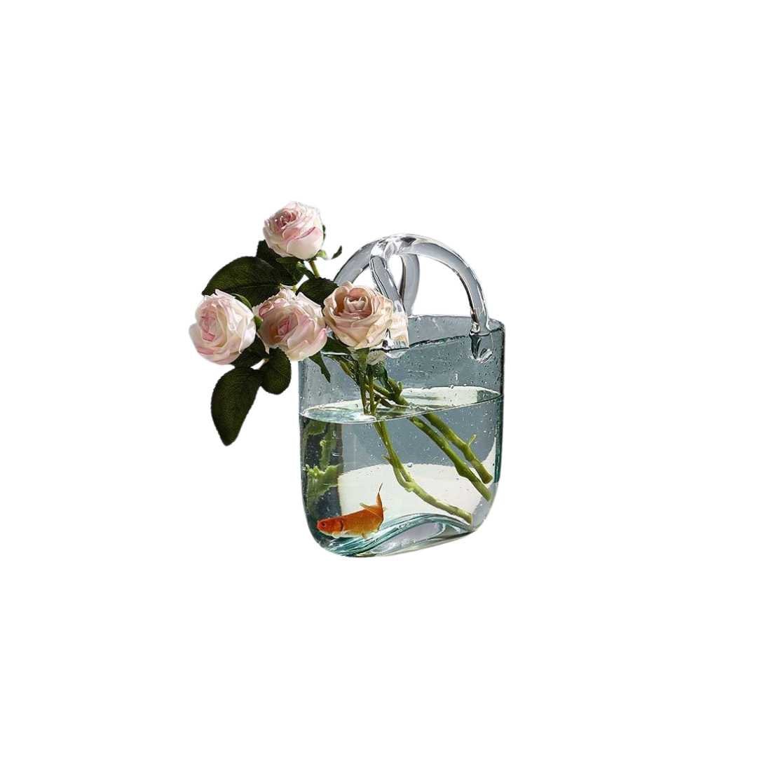 Hom & Ember – Elegant Handbag - Shaped Glass Vase for a Chic Statement Piece in your Interiors - Hom & Ember