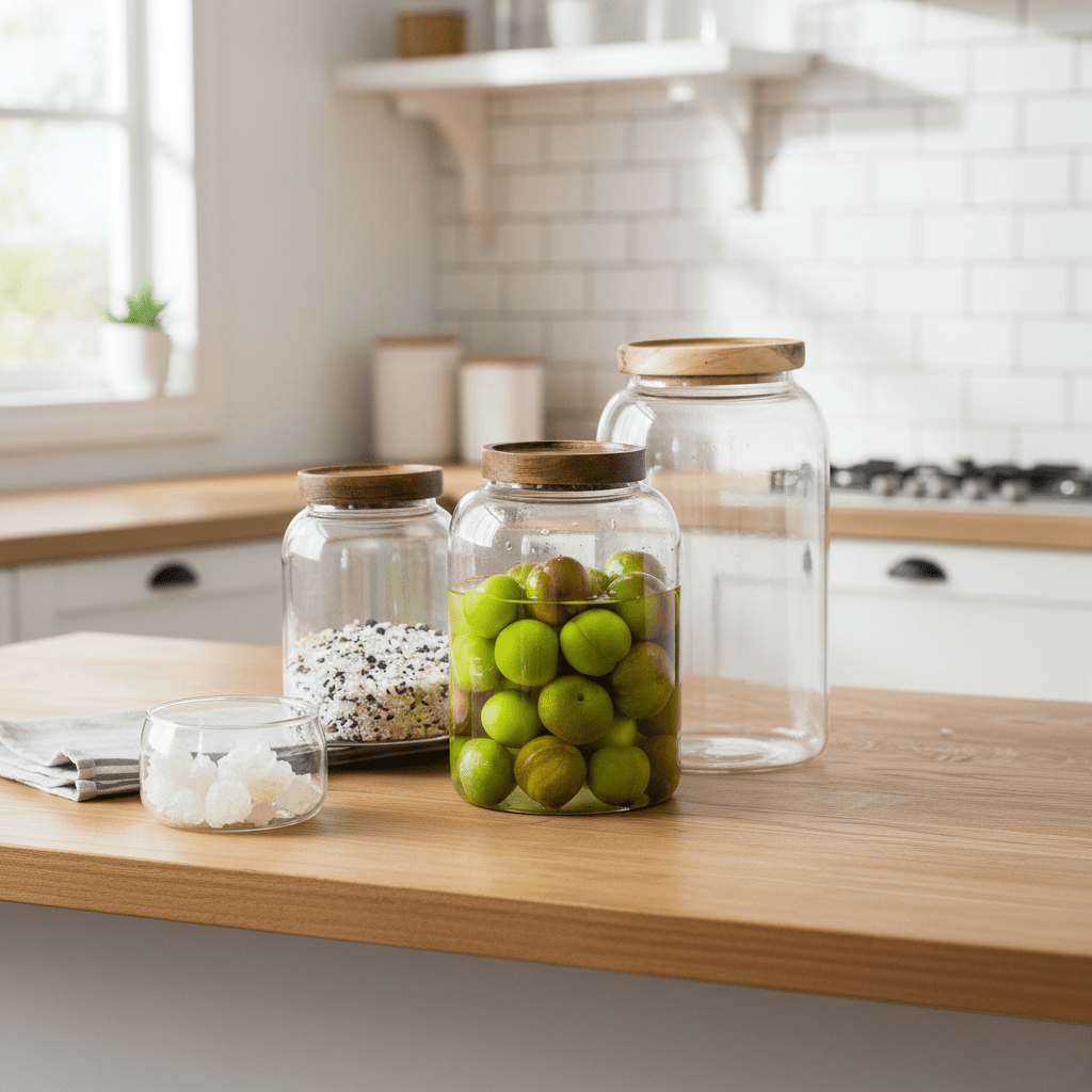 Hom & Ember – Elegant Heat - Resistant Glass Jar with Airtight Lid for a Smart Storage Solution - Hom & Ember