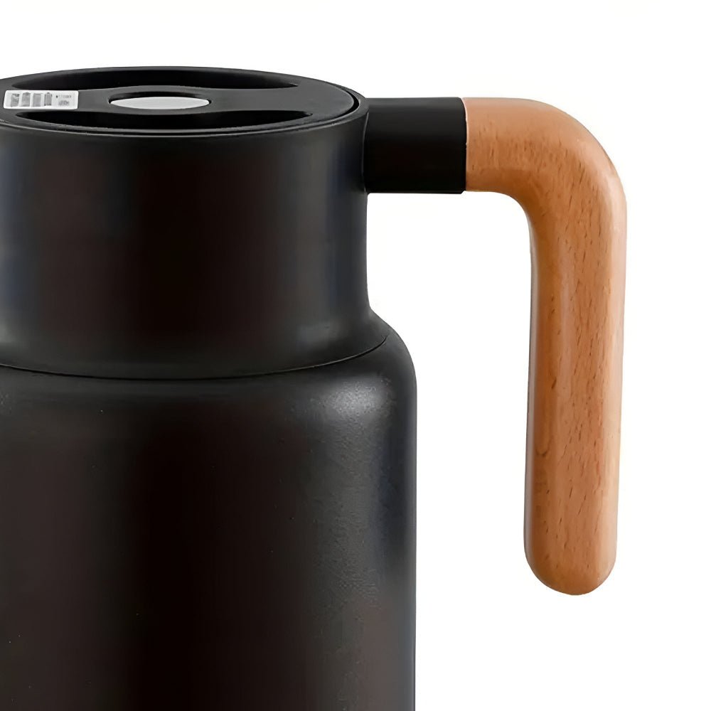 Hom & Ember – Elegant Insulated Carafe with Natural Wooden Handle for a Serene Ambiance - Hom & Ember