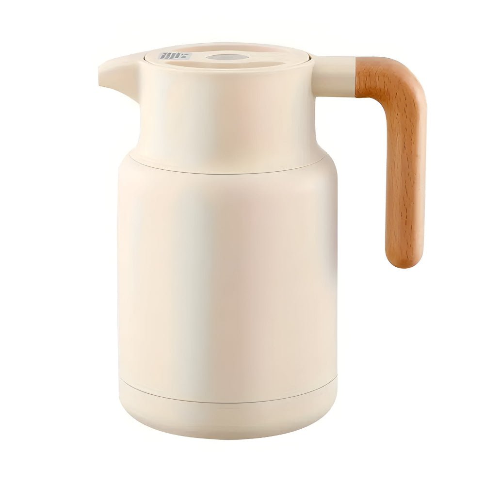Hom & Ember – Elegant Insulated Carafe with Natural Wooden Handle for a Serene Ambiance - Hom & Ember