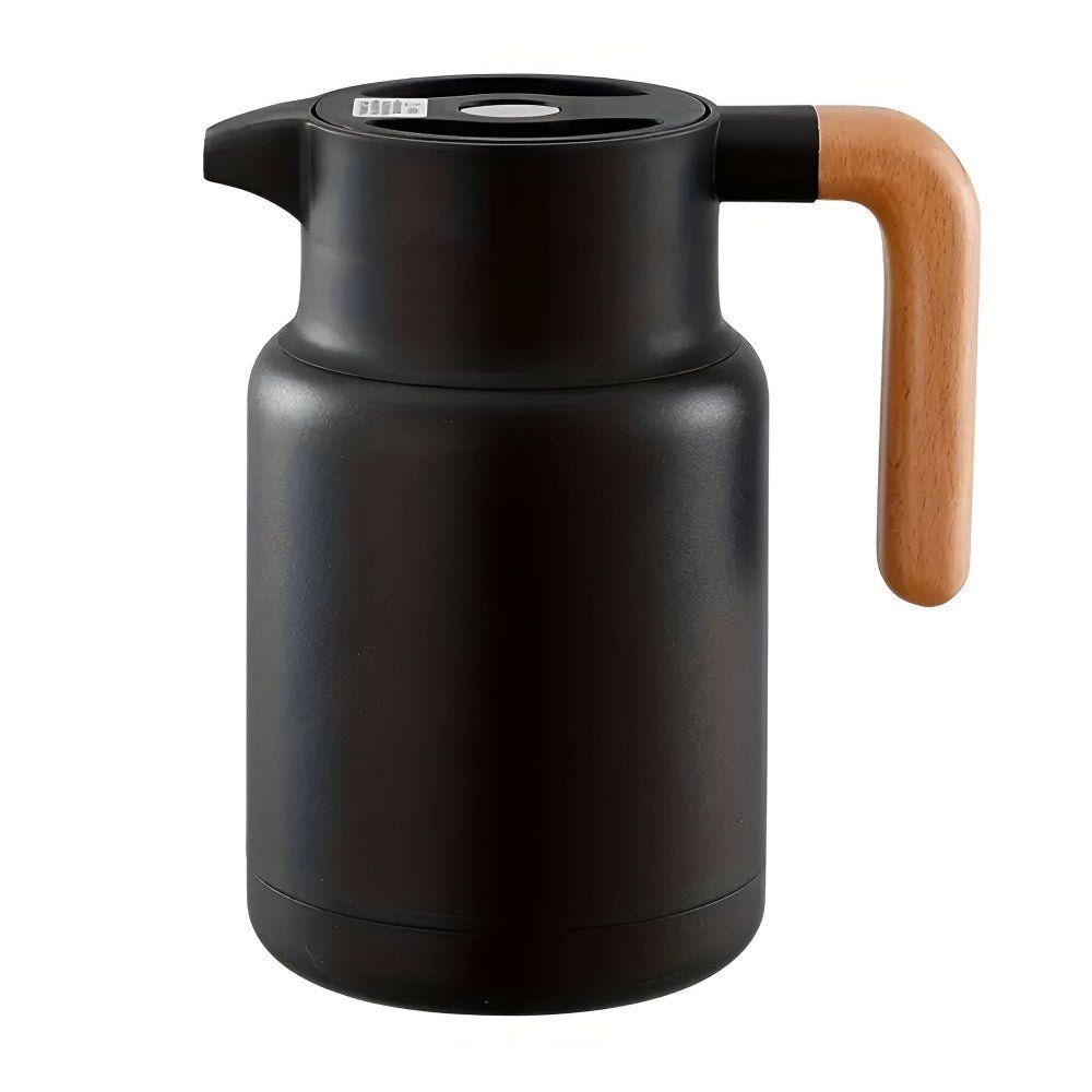 Hom & Ember – Elegant Insulated Carafe with Natural Wooden Handle for a Serene Ambiance - Hom & Ember