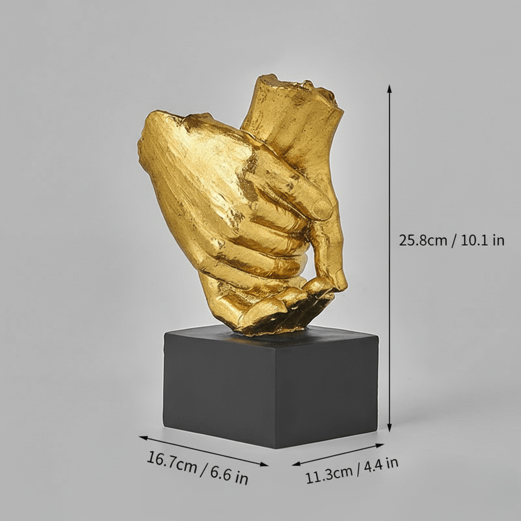 Hom & Ember – Elegant Intertwined Hands Sculpture in Resin for a Serene Ambiance - Hom & Ember