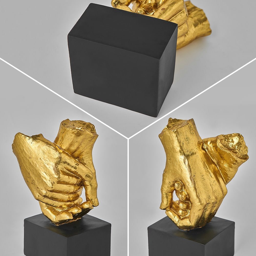 Hom & Ember – Elegant Intertwined Hands Sculpture in Resin for a Serene Ambiance - Hom & Ember