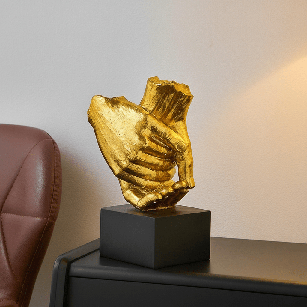 Hom & Ember – Elegant Intertwined Hands Sculpture in Resin for a Serene Ambiance - Hom & Ember