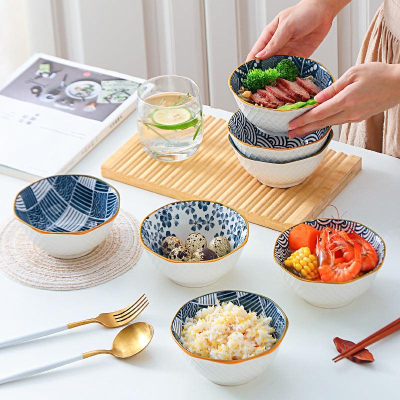 Hom & Ember – Elegant Japanese Ceramic Octagonal Bowl for a Sophisticated Touch - Hom & Ember