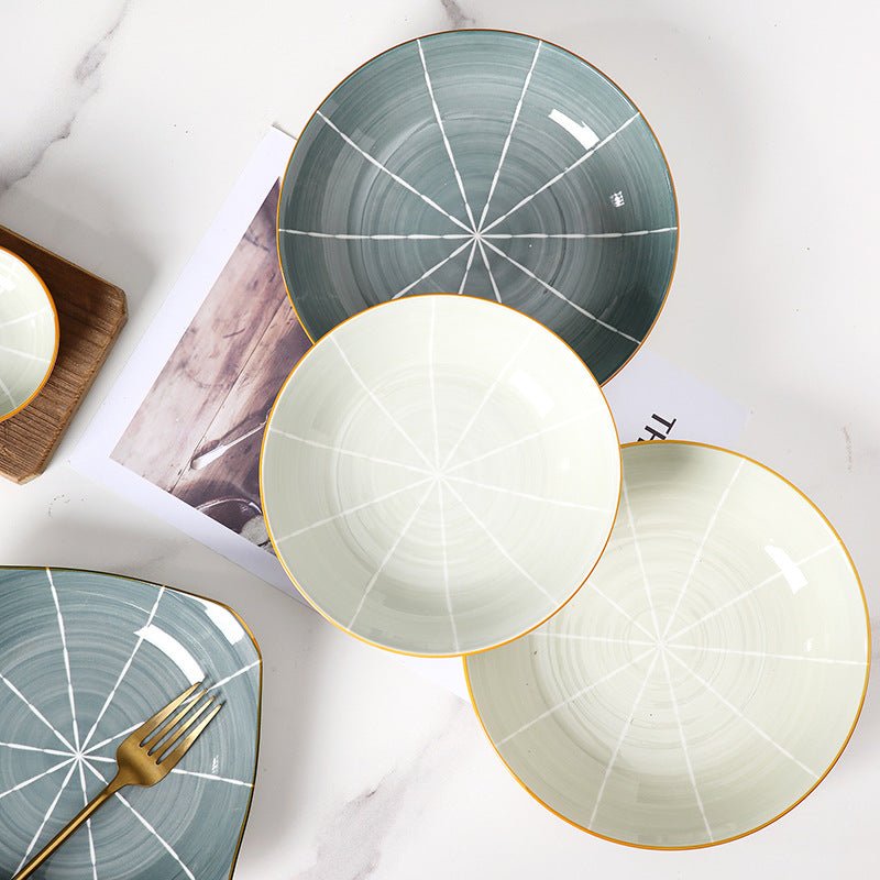 Hom & Ember – Elegant Japanese Ceramic Plate Set for a Luxurious Dining Experience - Hom & Ember