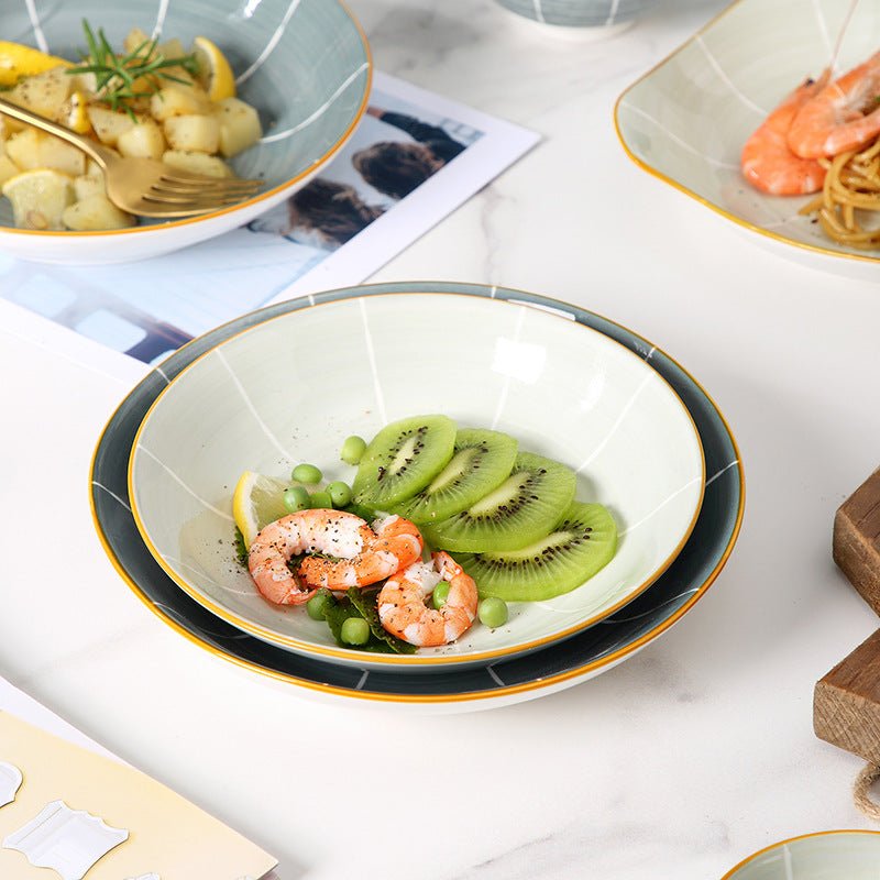 Hom & Ember – Elegant Japanese Ceramic Plate Set for a Luxurious Dining Experience - Hom & Ember