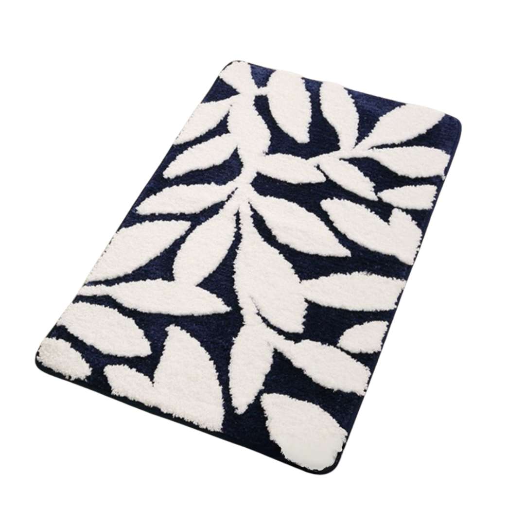 Hom & Ember – Elegant Leaf Pattern Bath Mat for a Stylish Comfort and Serene Bathroom Ambiance - Hom & Ember