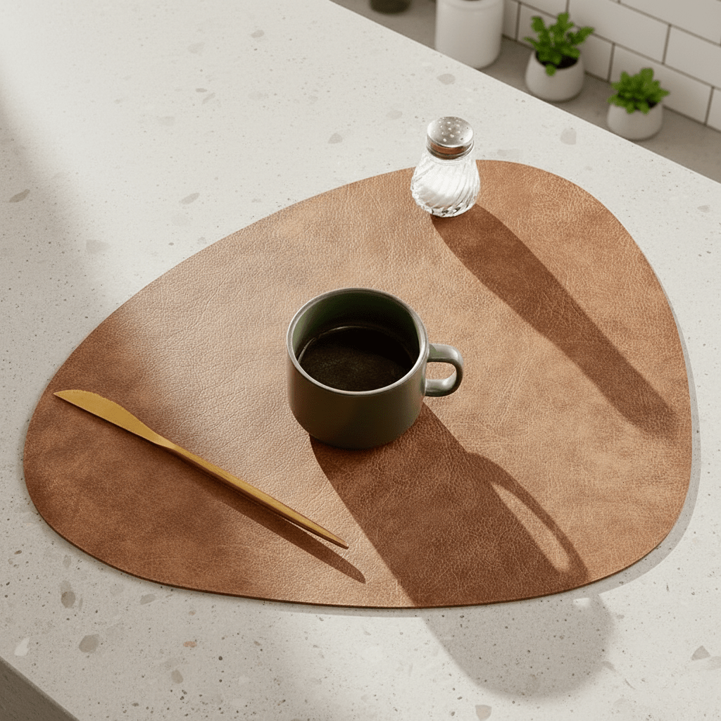 Hom & Ember – Elegant Leather Coasters in Classic Design for a Timeles