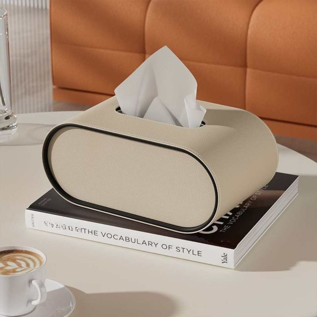 Hom & Ember – Elegant Leather Tissue Box in Classic Design for a Touch of Sophistication - Hom & Ember