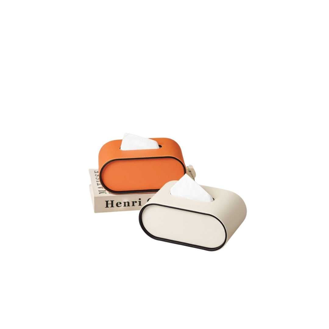 Hom & Ember – Elegant Leather Tissue Box in Classic Design for a Touch of Sophistication - Hom & Ember