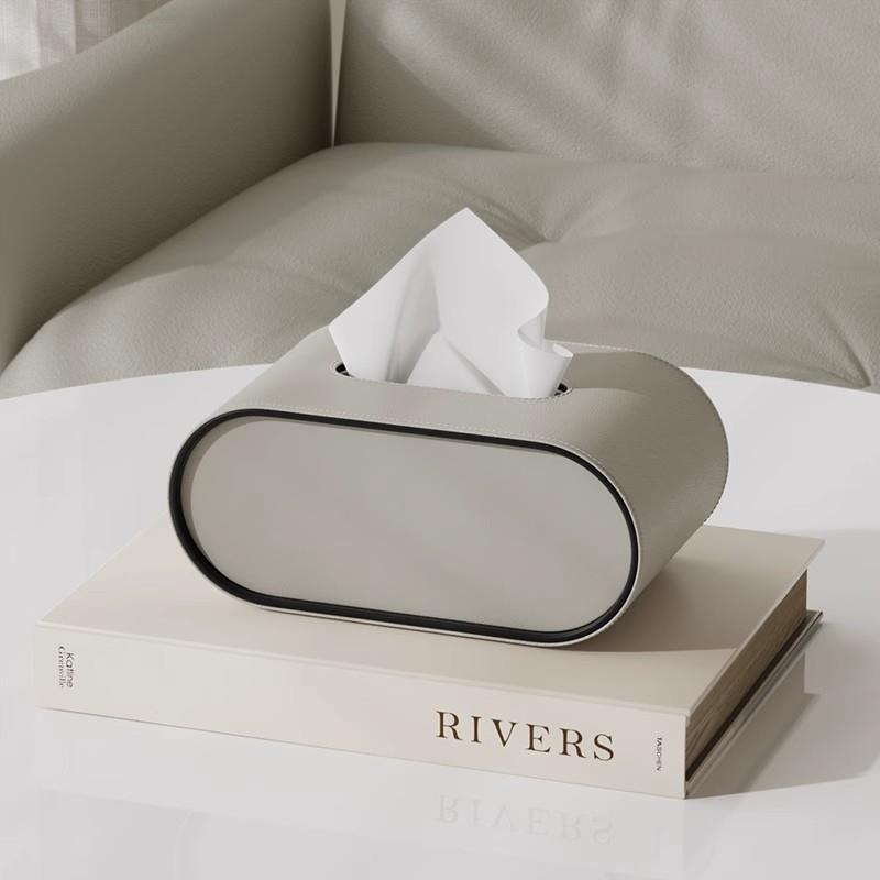 Hom & Ember – Elegant Leather Tissue Box in Classic Design for a Touch of Sophistication - Hom & Ember