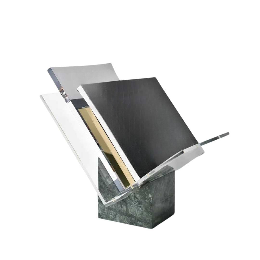 Hom & Ember – Elegant Marble Book Stand for Stylish Reading Nooks with Timeless Charm - Hom & Ember