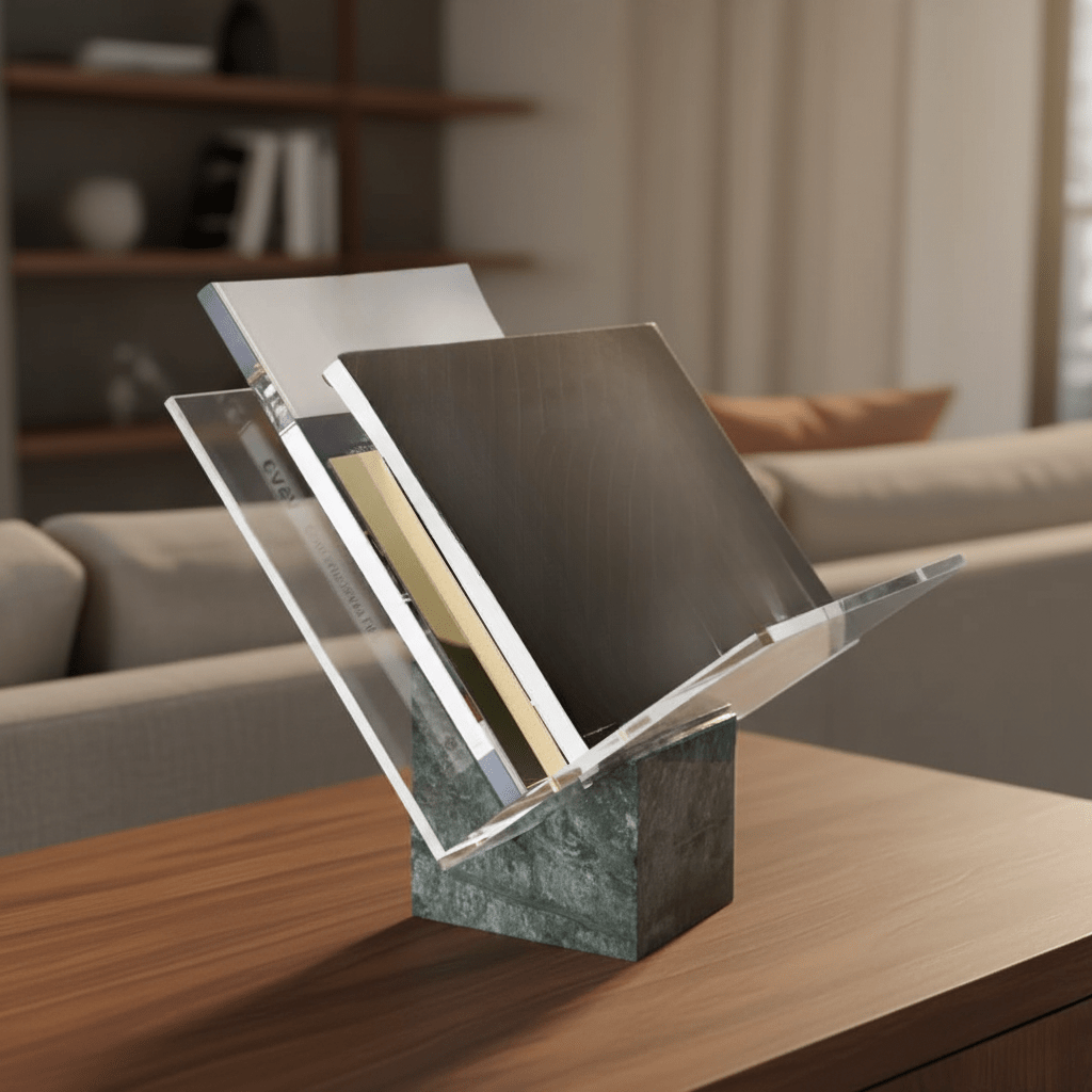 Hom & Ember – Elegant Marble Book Stand for Stylish Reading Nooks with Timeless Charm - Hom & Ember