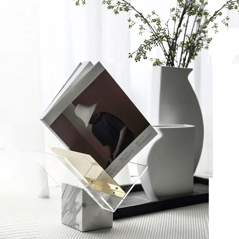 Hom & Ember – Elegant Marble Book Stand for Stylish Reading Nooks with Timeless Charm - Hom & Ember