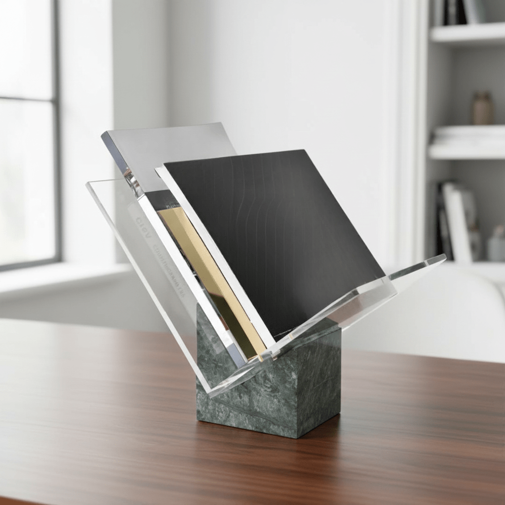 Hom & Ember – Elegant Marble Book Stand for Stylish Reading Nooks with Timeless Charm - Hom & Ember