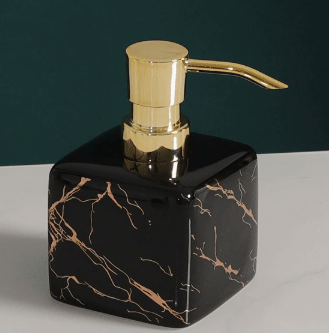 Hom & Ember – Elegant Marble Effect Ceramic Soap Dispenser for a Luxurious Touch - Hom & Ember