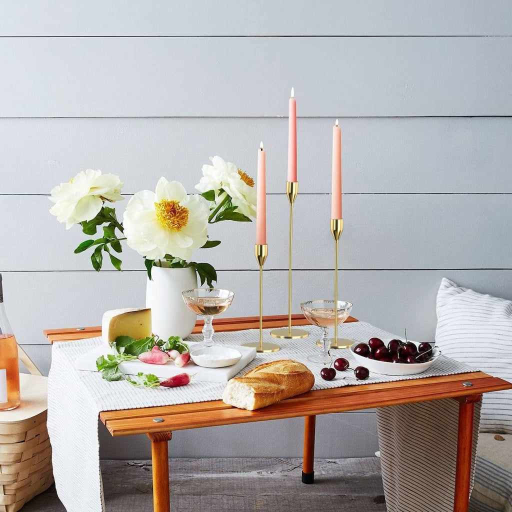 Hom & Ember – Elegant Metal Candle Holder Trio in Sleek Finish for a Serene Ambiance - Hom & Ember