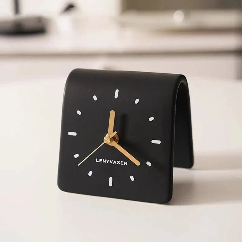 Hom & Ember – Elegant Mini Ceramic Desk Clock for a Serene Ambiance - Hom & Ember