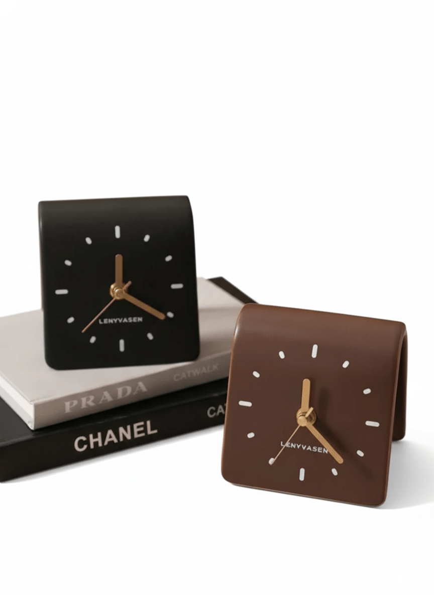 Hom & Ember – Elegant Mini Ceramic Desk Clock for a Serene Ambiance - Hom & Ember