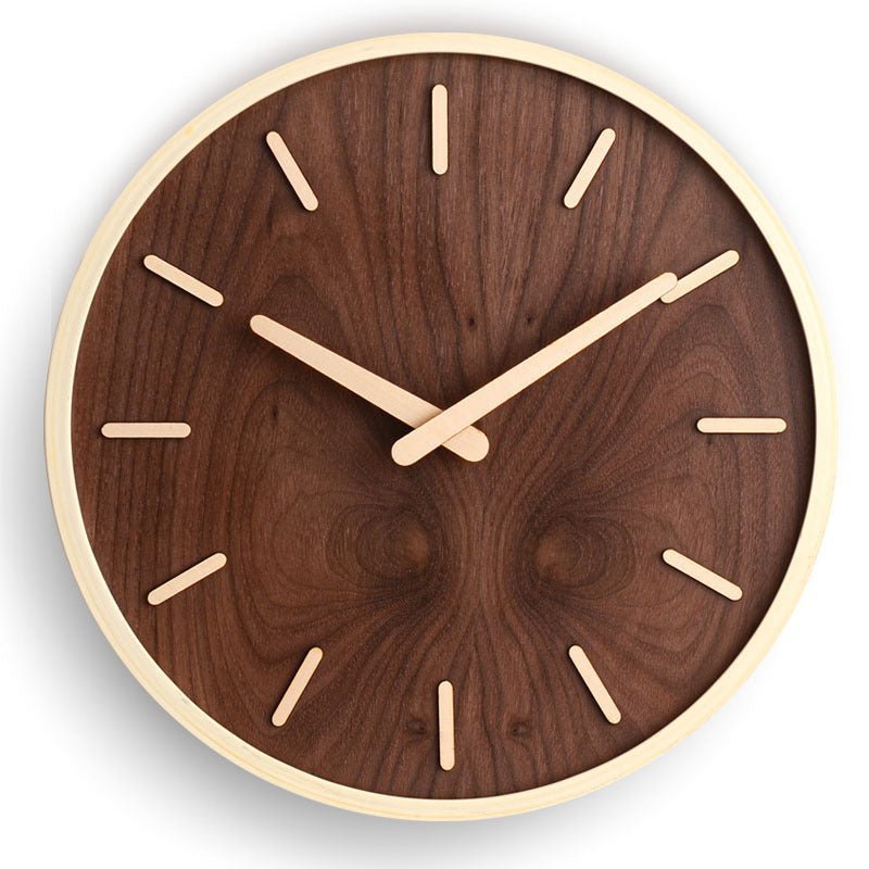 Hom & Ember – Elegant Minimalist Walnut Wall Clock for a Timeless Charm - Hom & Ember