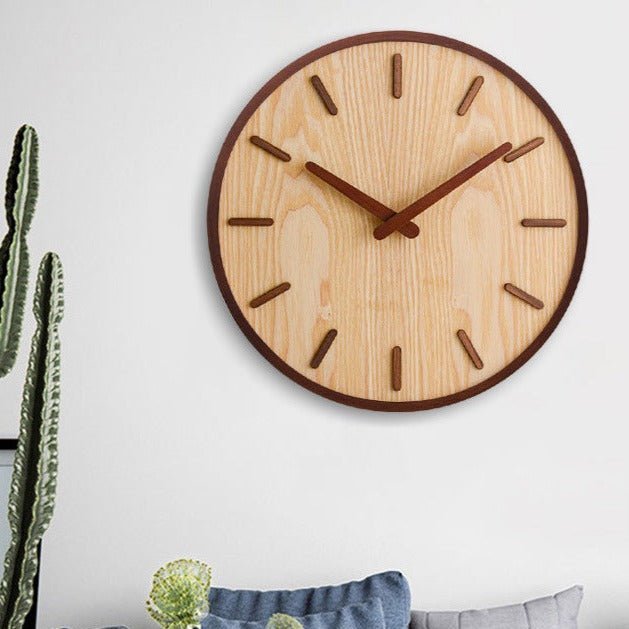 Hom & Ember – Elegant Minimalist Walnut Wall Clock for a Timeless Charm - Hom & Ember