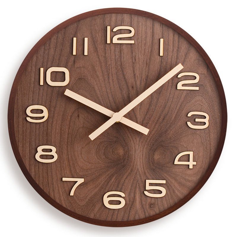 Hom & Ember – Elegant Minimalist Walnut Wall Clock for a Timeless Charm - Hom & Ember