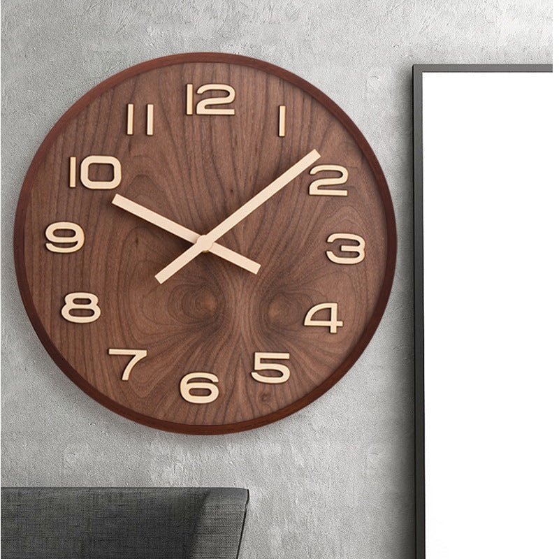 Hom & Ember – Elegant Minimalist Walnut Wall Clock for a Timeless Charm - Hom & Ember