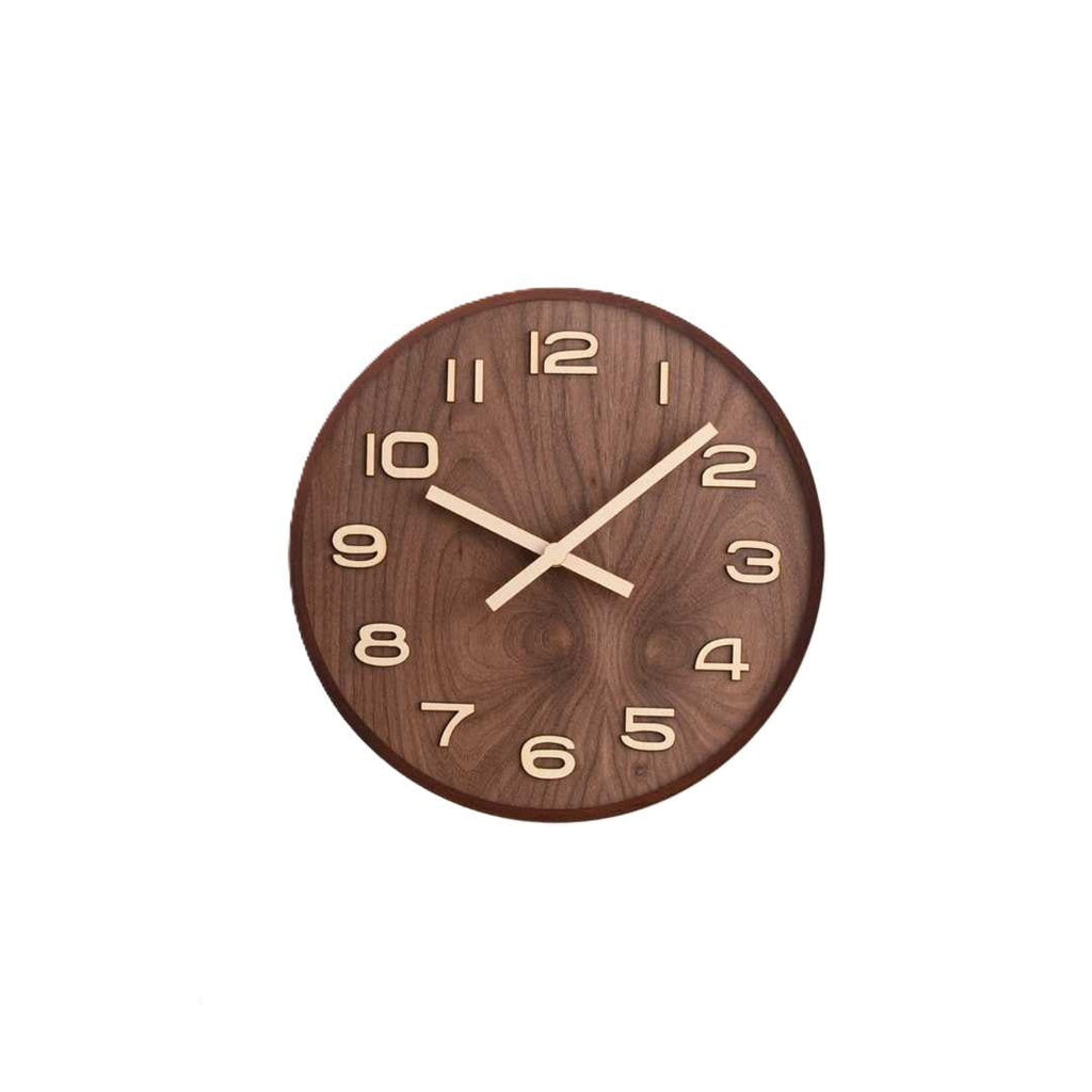 Hom & Ember – Elegant Minimalist Walnut Wall Clock for a Timeless Charm - Hom & Ember