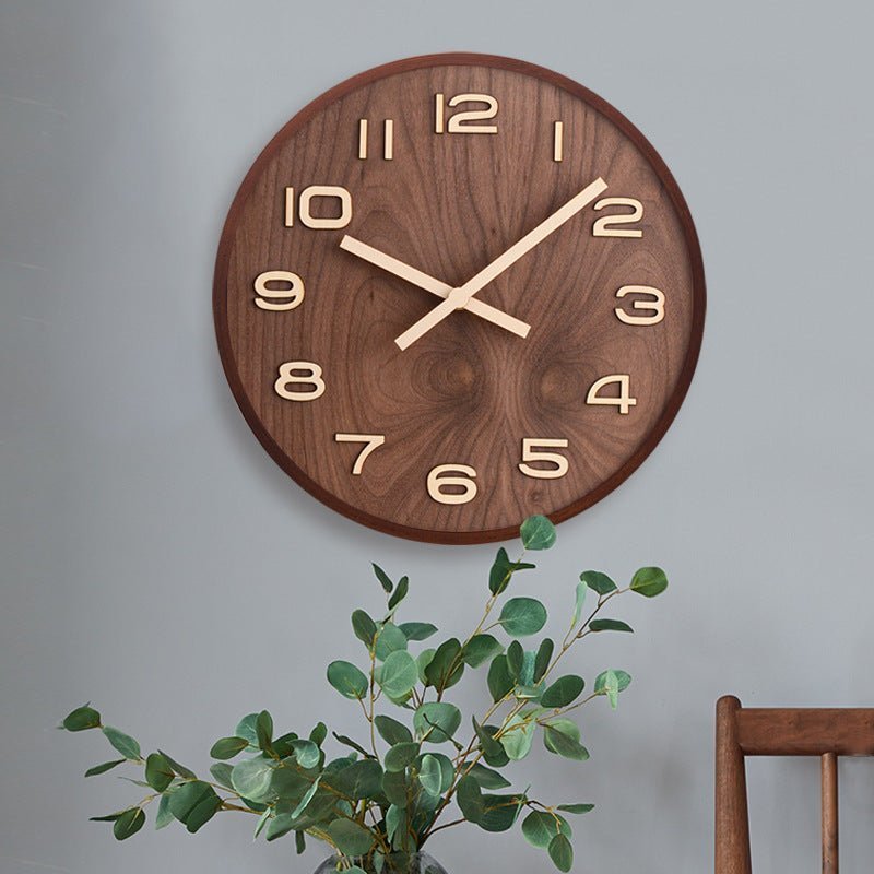 Hom & Ember – Elegant Minimalist Walnut Wall Clock for a Timeless Charm - Hom & Ember