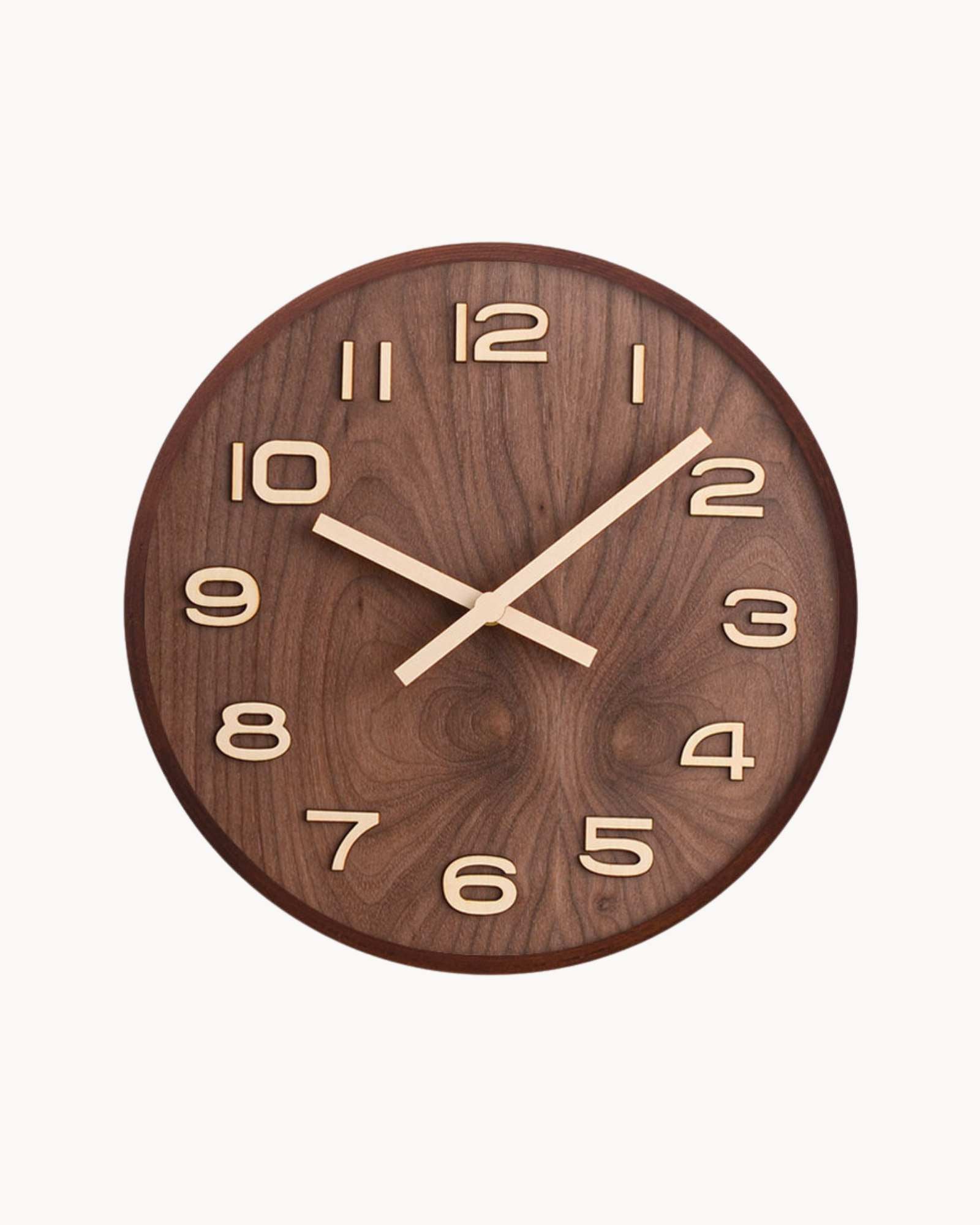 Hom & Ember – Elegant Minimalist Walnut Wall Clock for a Timeless Charm - Hom & Ember