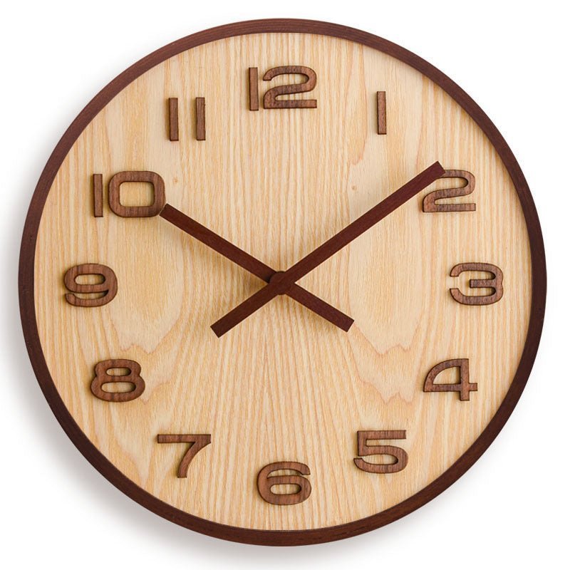 Hom & Ember – Elegant Minimalist Walnut Wall Clock for a Timeless Charm - Hom & Ember