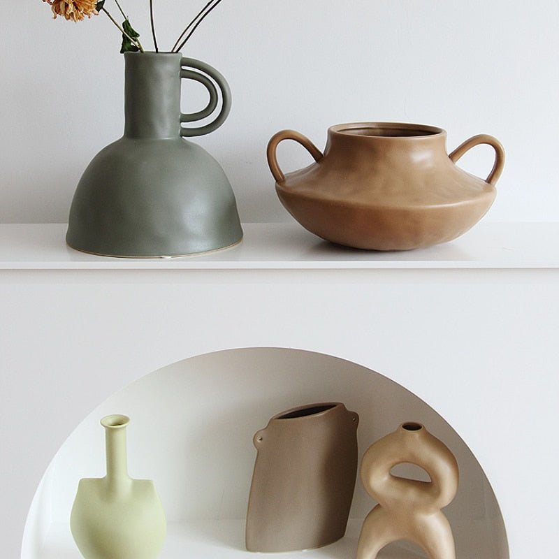 Hom & Ember – Elegant Morandi - Tinted Ceramic Vase - Hom & Ember