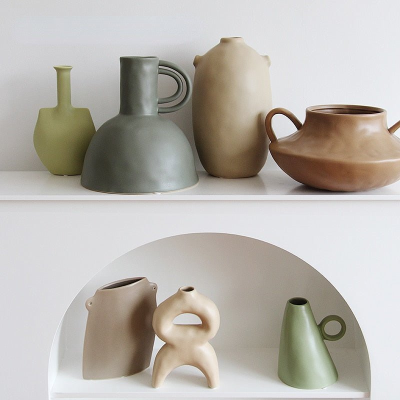 Hom & Ember – Elegant Morandi - Tinted Ceramic Vase - Hom & Ember