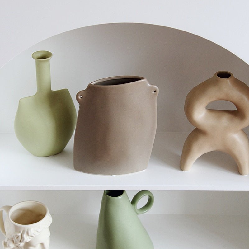Hom & Ember – Elegant Morandi - Tinted Ceramic Vase - Hom & Ember