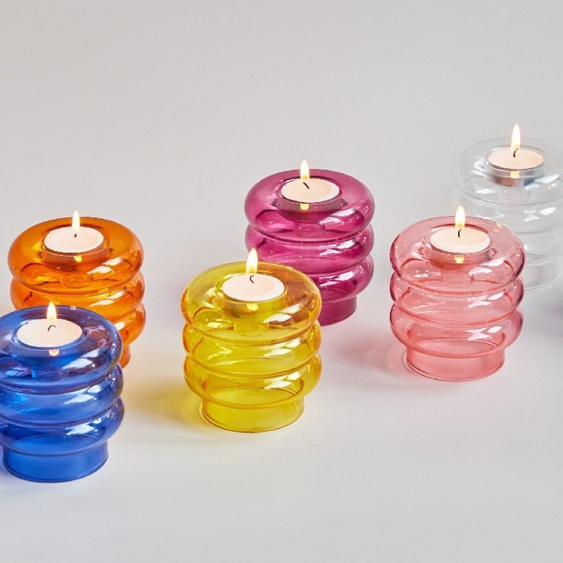 Hom & Ember – Elegant Multifunctional Glass Candle Holder Centrepiece for a Stylish Atmosphere - Hom & Ember