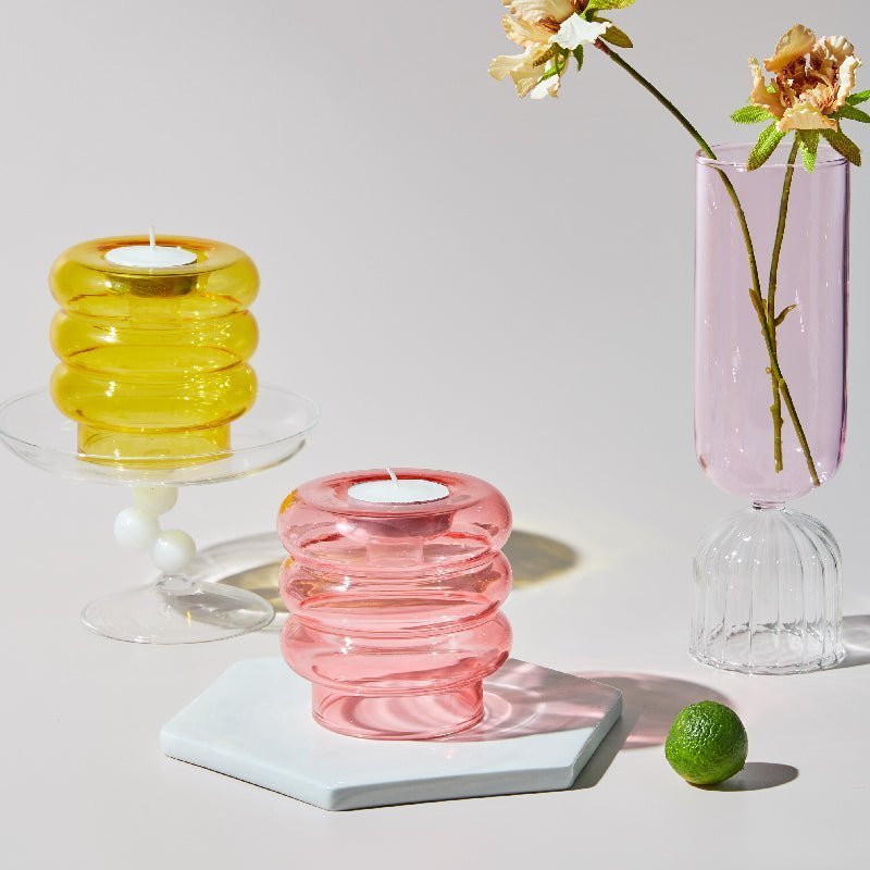 Hom & Ember – Elegant Multifunctional Glass Candle Holder Centrepiece for a Stylish Atmosphere - Hom & Ember