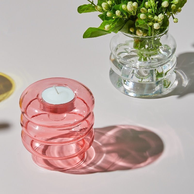 Hom & Ember – Elegant Multifunctional Glass Candle Holder Centrepiece for a Stylish Atmosphere - Hom & Ember