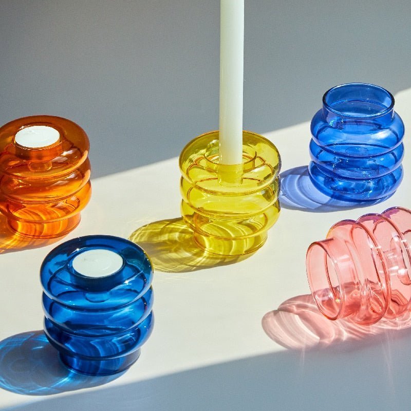 Hom & Ember – Elegant Multifunctional Glass Candle Holder Centrepiece for a Stylish Atmosphere - Hom & Ember