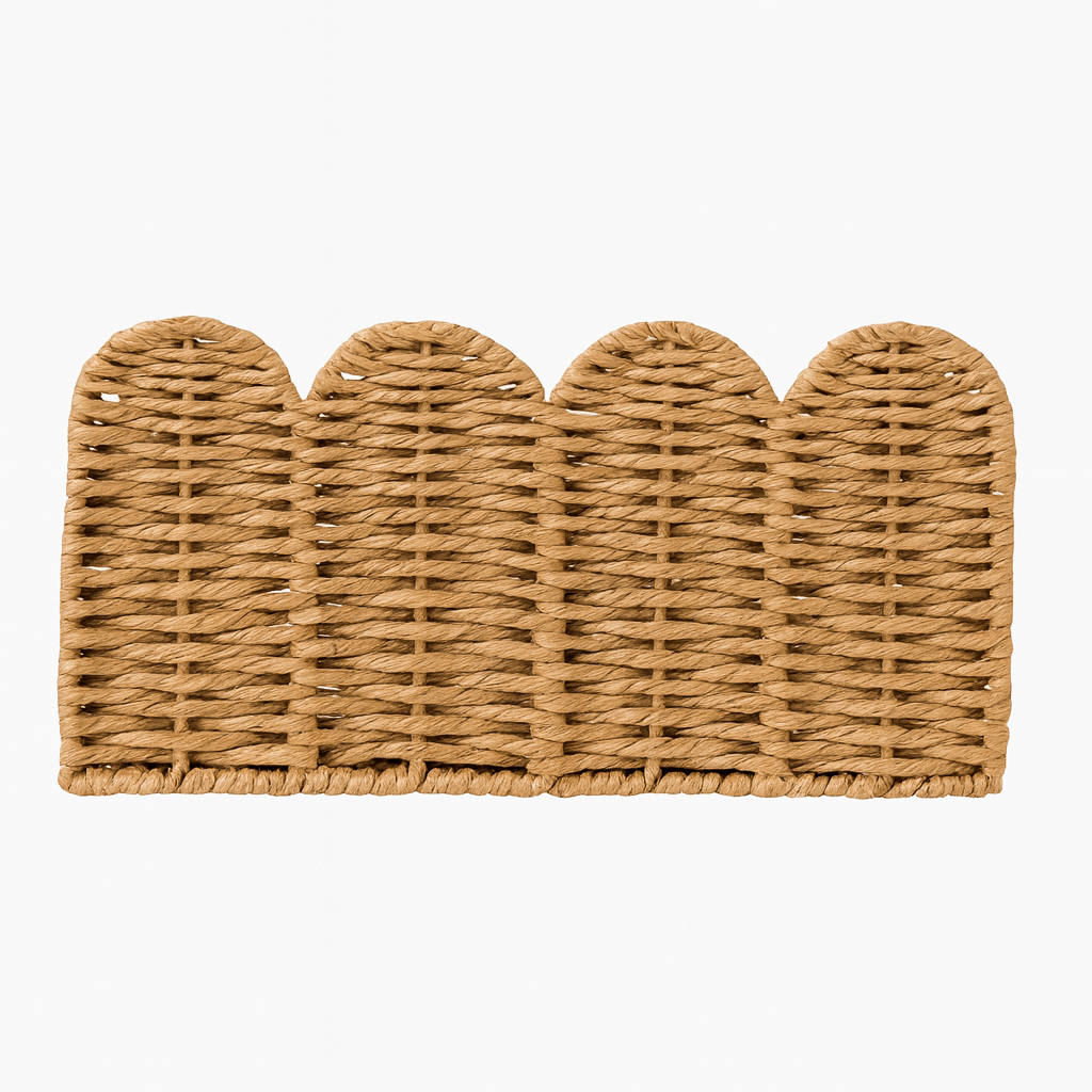 Hom & Ember – Elegant Natural Woven Willow Basket with Curved Edges for a Serene Aesthetic - Hom & Ember