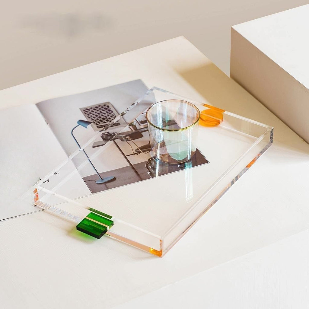 Hom & Ember – Elegant Neon Acrylic Decorative Serving Tray for a Chic Display with Timeless Functionality - Hom & Ember