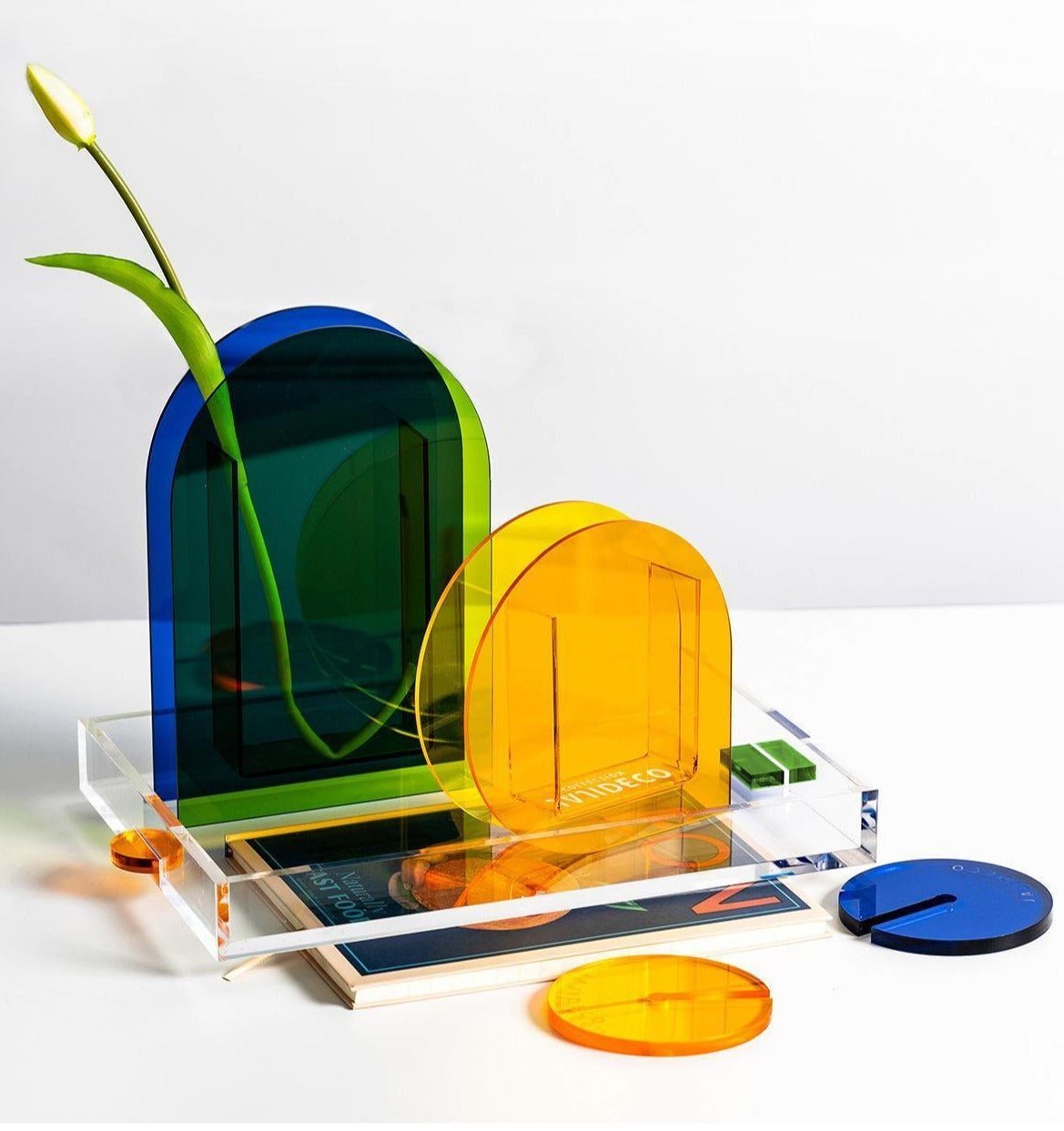 Hom & Ember – Elegant Neon Acrylic Decorative Serving Tray for a Chic Display with Timeless Functionality - Hom & Ember