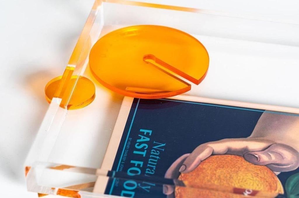 Hom & Ember – Elegant Neon Acrylic Decorative Serving Tray for a Chic Display with Timeless Functionality - Hom & Ember