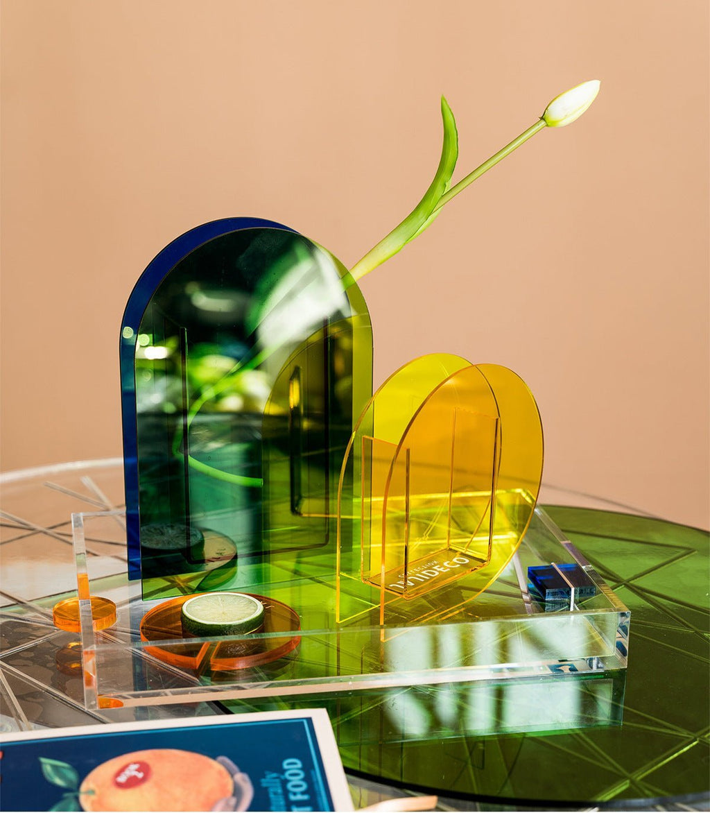 Hom & Ember – Elegant Neon Acrylic Decorative Serving Tray for a Chic Display with Timeless Functionality - Hom & Ember